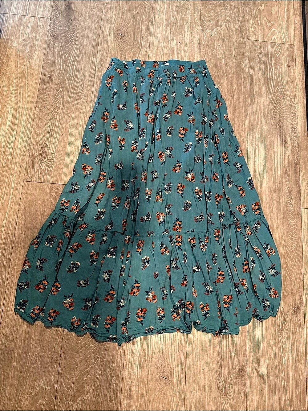 dip Floral Midi Skirt in Blue Size Medium